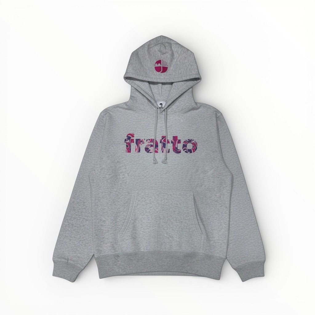 frattoオリジナル 　 マーブルパーカー　　 アッシュグレー×ピンク