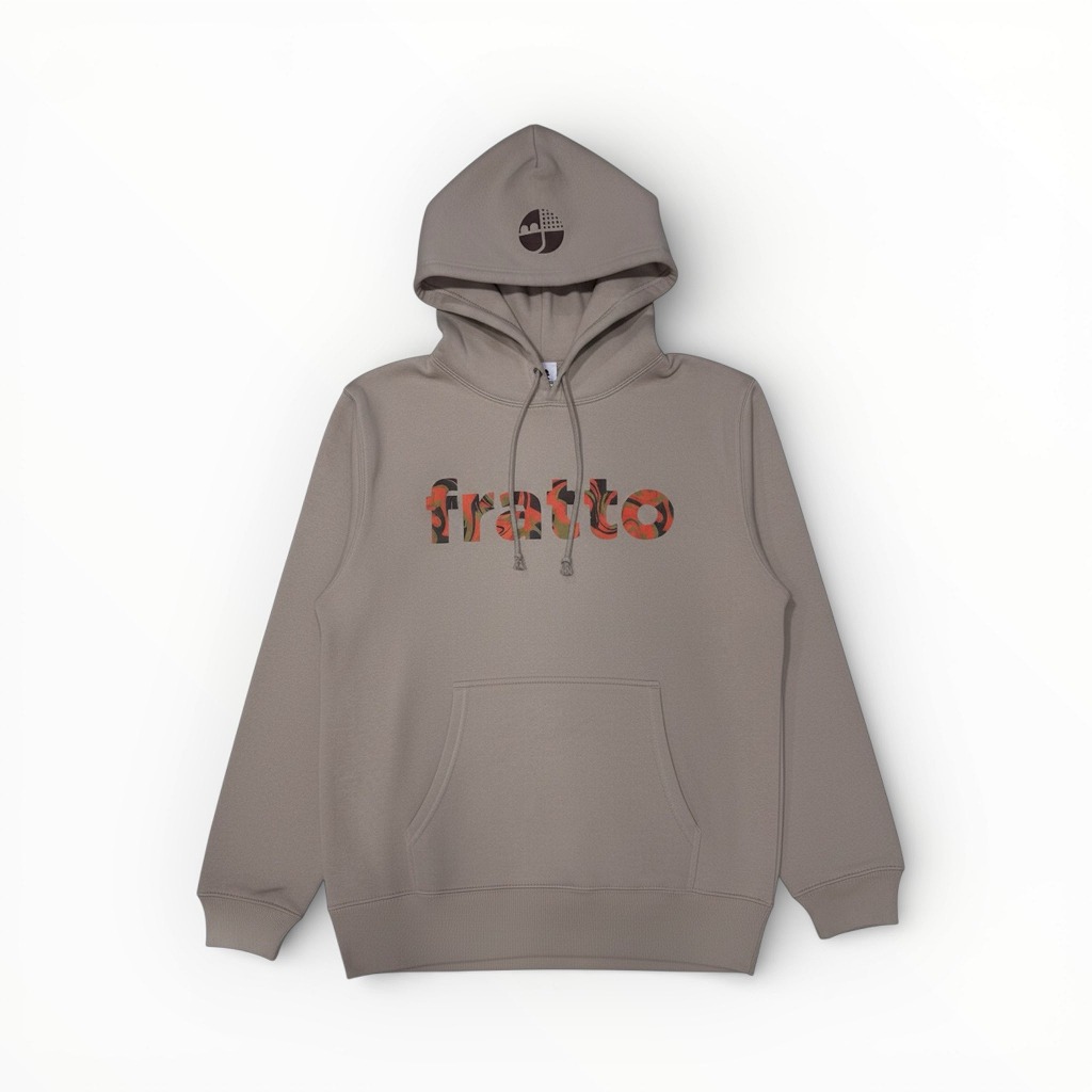 frattoオリジナル 　 マーブルパーカー　　 ベージュ×オレンジ