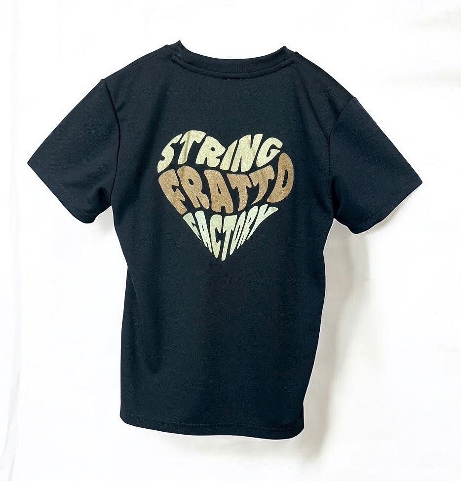 ＝ジュニア＝　frattoオリジナル　　Tシャツ　ハート　ブラック×ゴールド