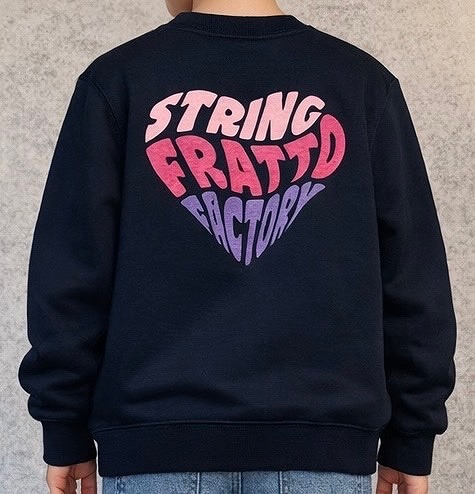 ＝ジュニア＝　frattoオリジナル　　パイルスウェット　　ハート　ネイビー　ラメ入り