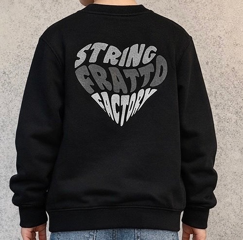 ＝ジュニア＝　frattoオリジナル　　パイルスウェット　　ハート　ブラック×シルバー