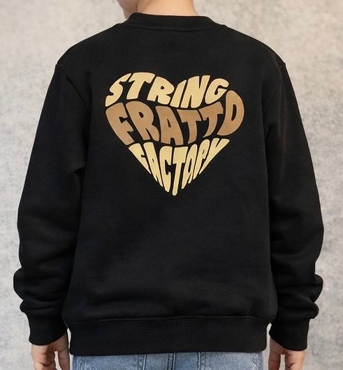 ＝ジュニア＝　frattoオリジナル　　パイルスウェット　　ハート　ブラック×ゴールド