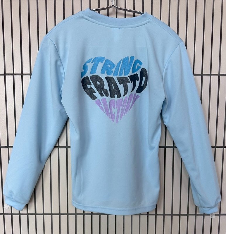＝ジュニア＝　frattoオリジナル　　ロングTシャツ　ハート　ライトブルー