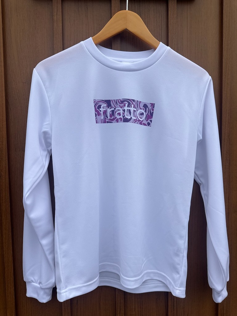 frattoオリジナル　　ロングTシャツ　　　マーブル　　ホワイトxラベンダー