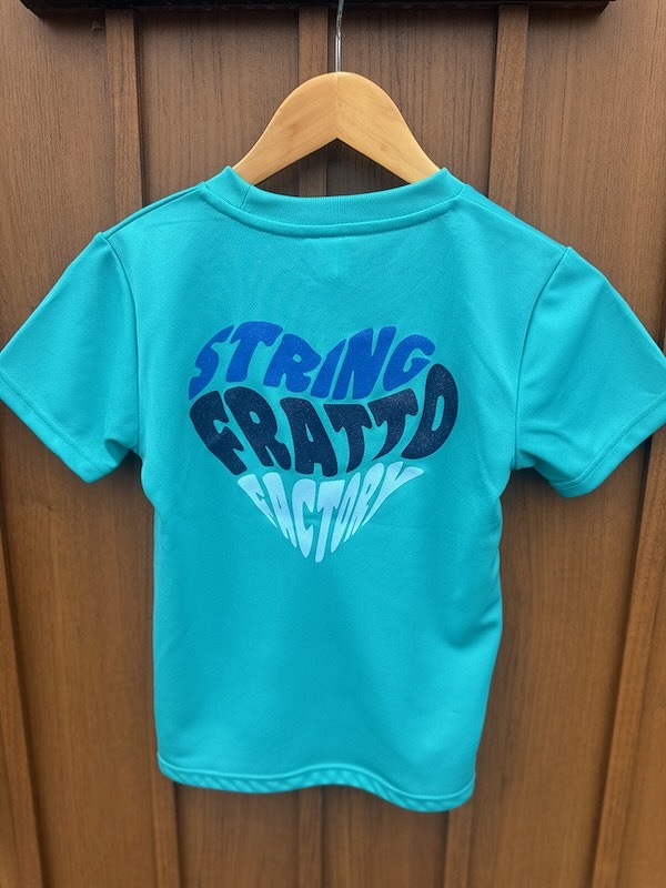 ＝ジュニア＝　frattoオリジナル　　Tシャツ　ハート　ミントブルー　ラメ入り