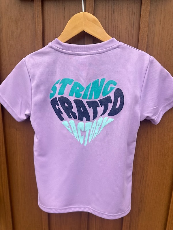 ＝ジュニア＝　frattoオリジナル　　Tシャツ　ハート　ラベンダー　ラメ入り