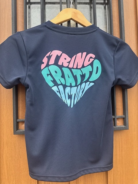 ＝ジュニア＝　frattoオリジナル　　Tシャツ　ハート　ネイビー×エメラルド　ラメ入り
