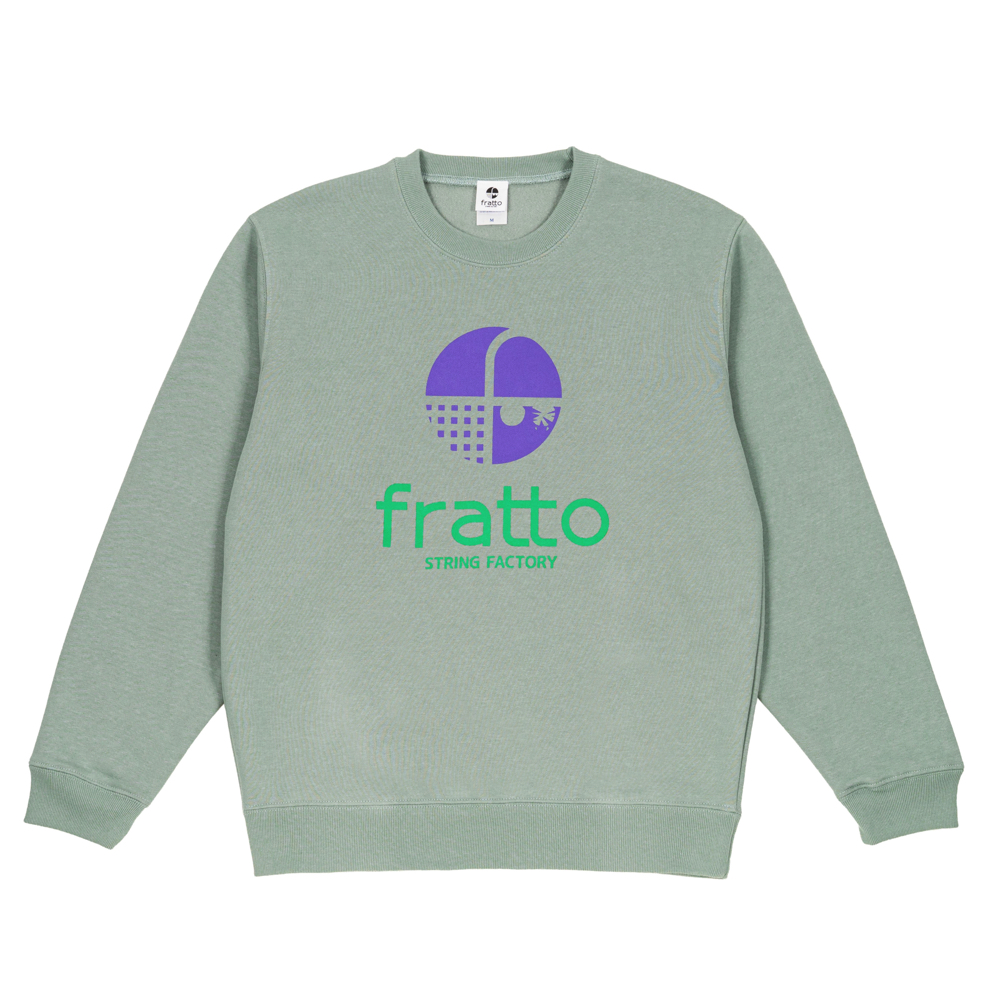 frattoオリジナル　 　ｸﾗｯｼｭ裏起毛ﾄﾚｰﾅｰ　　スモーキーグリーン×ラベンダー