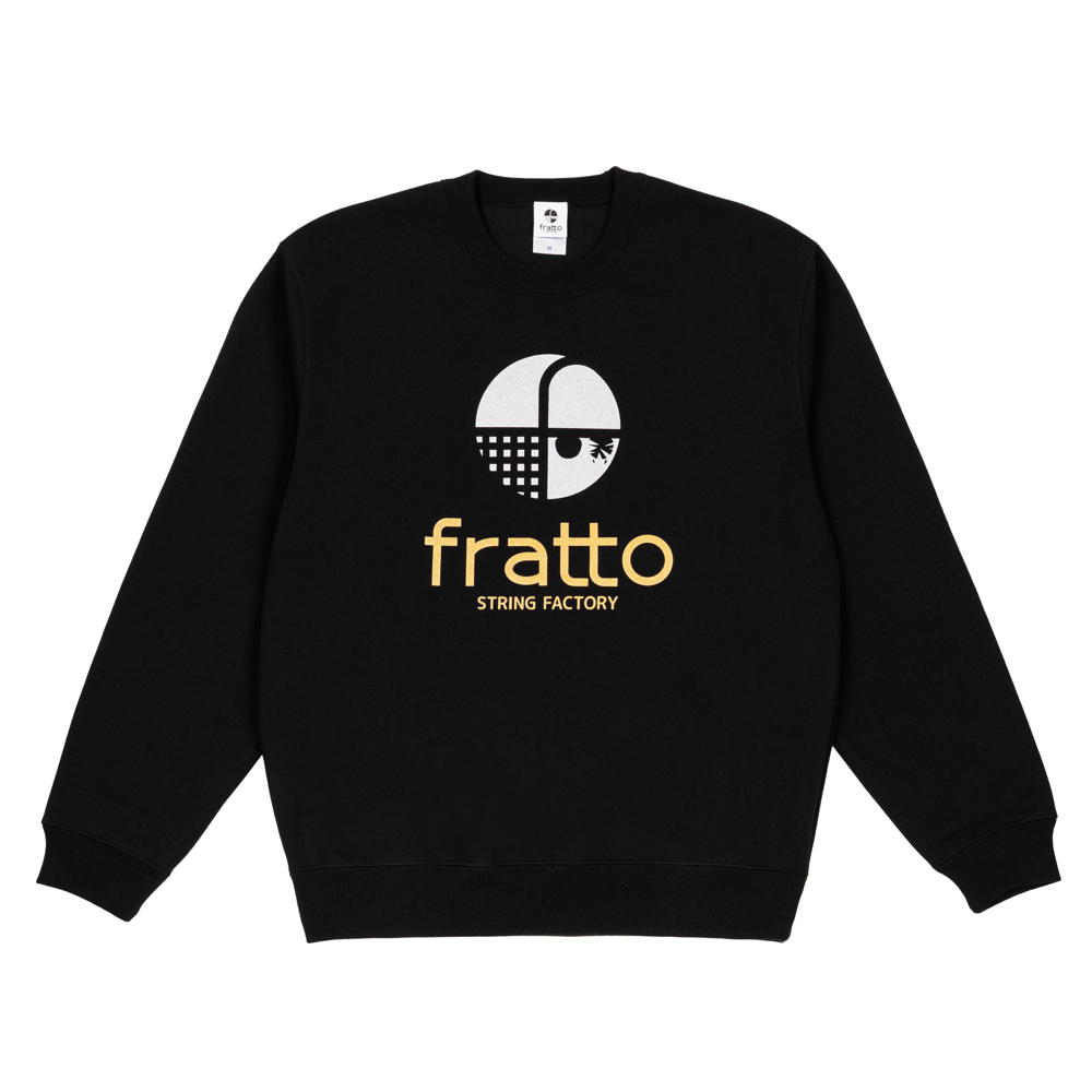 frattoオリジナル　 　ｸﾗｯｼｭ裏起毛ﾄﾚｰﾅｰ　　ブラック×シルバー