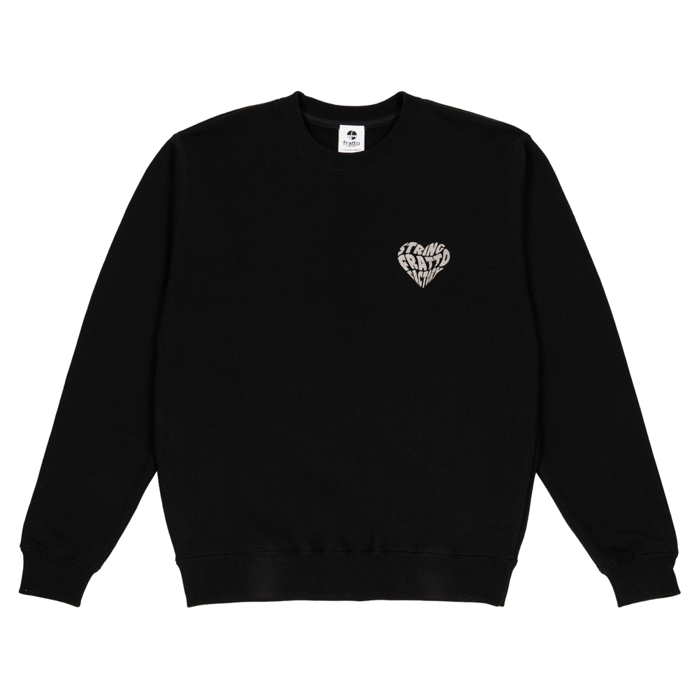 ＝ジュニア＝　frattoオリジナル　　パイルスウェット　　ハート　ブラック×シルバー