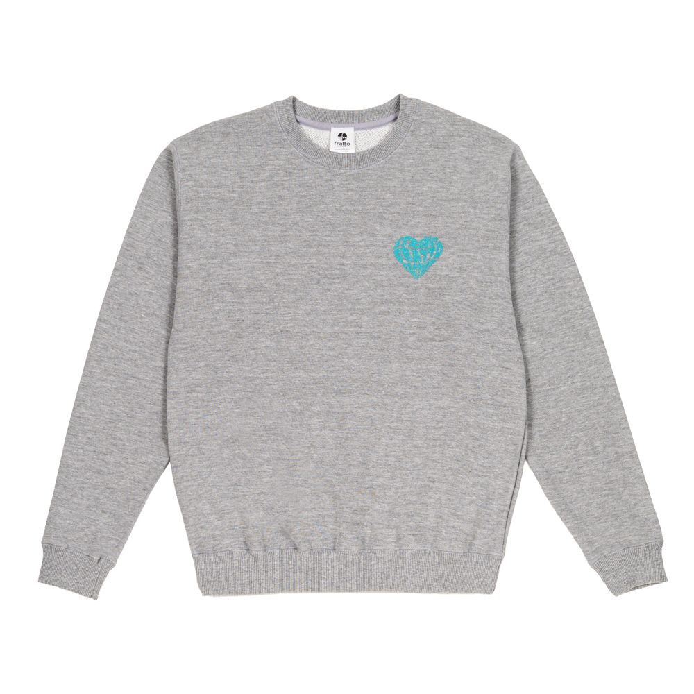 ＝ジュニア＝　frattoオリジナル　　パイルスウェット　　ハート　グレー　ラメ入り