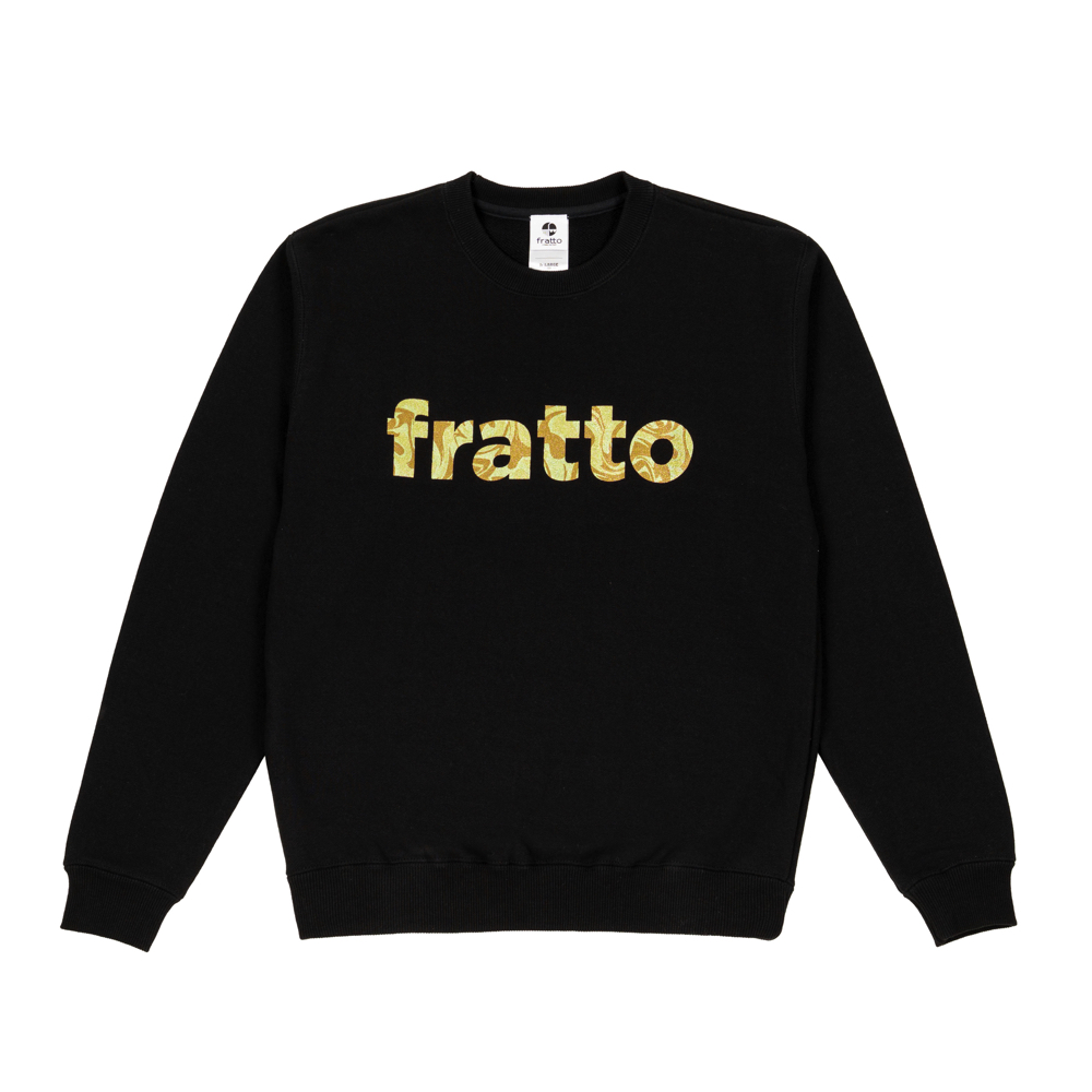 ＝ジュニア＝　frattoオリジナル　　パイルスウェット　　マーブル　ブラック×ゴールド