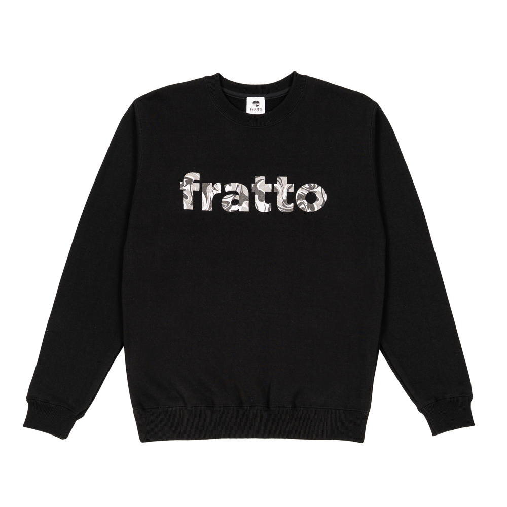 ＝ジュニア＝　frattoオリジナル　　パイルスウェット　　マーブル　ブラック×シルバー