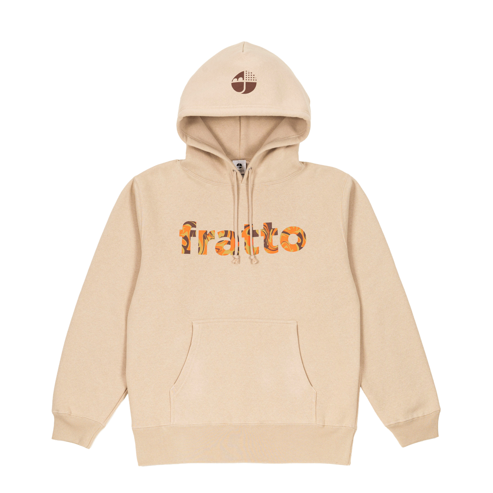 frattoオリジナル 　 マーブルパーカー　　 ベージュ×オレンジ