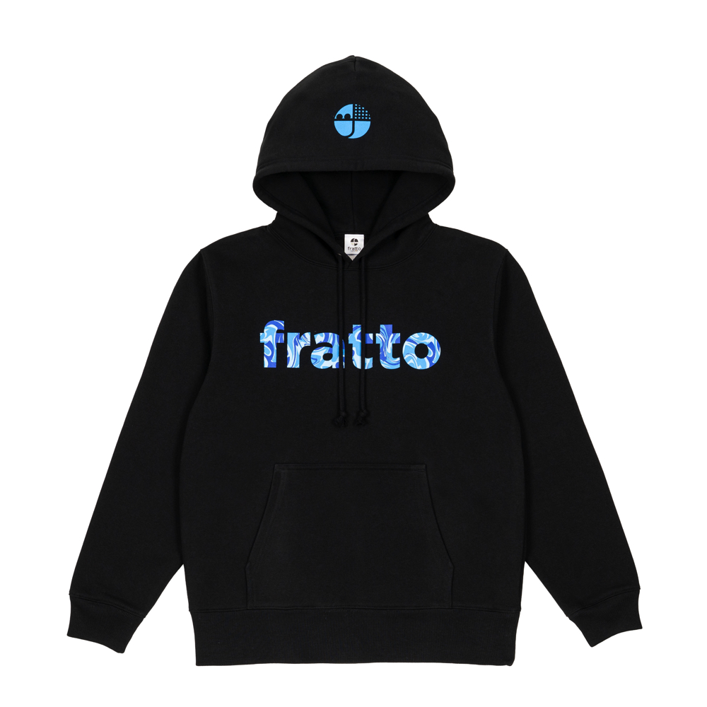 frattoオリジナル 　 マーブルパーカー　　 ブラック×ブルー