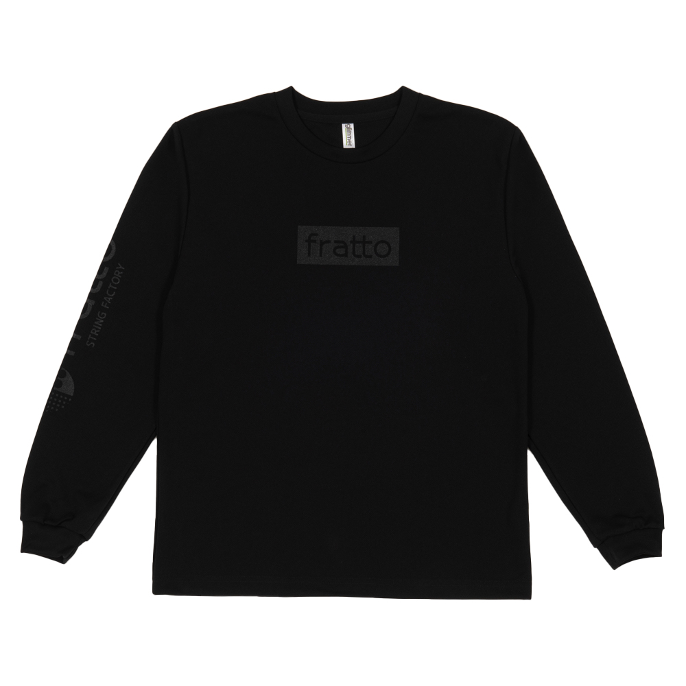 frattoオリジナルロゴロングTシャツ  　　　ブラックxグリッターラメブラック（バックプリント+）