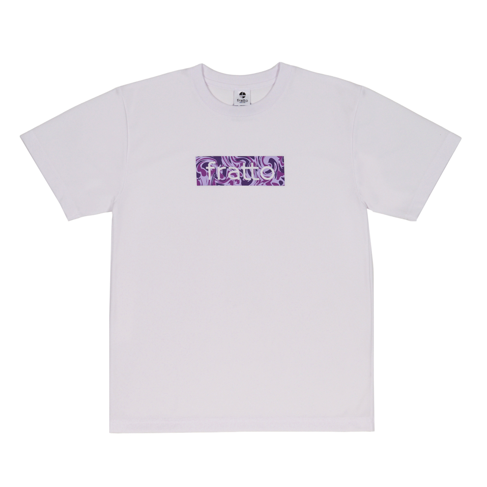 frattoオリジナル　　Tシャツ　　マーブルホワイトxラベンダー