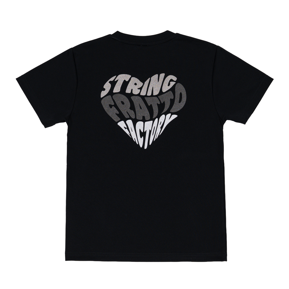 ＝ジュニア＝　frattoオリジナル　　Tシャツ　ハート　ブラック×シルバー
