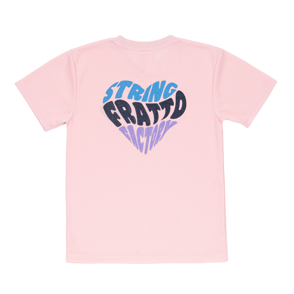 ＝ジュニア＝　frattoオリジナル　　Tシャツ　ハート　ライトピンク　ラメ入り