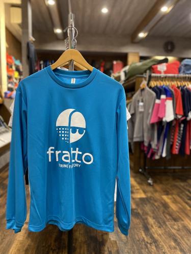 frattoオリジナル　　ロングTシャツ　　　マーク　　ターコイズxホワイト