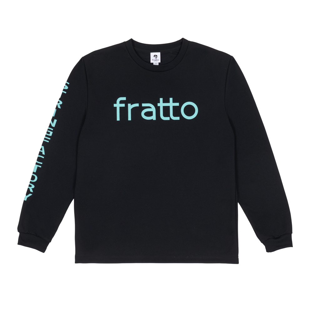 frattoオリジナル  ロングTシャツ   ロゴ        ブラックxエメラルド