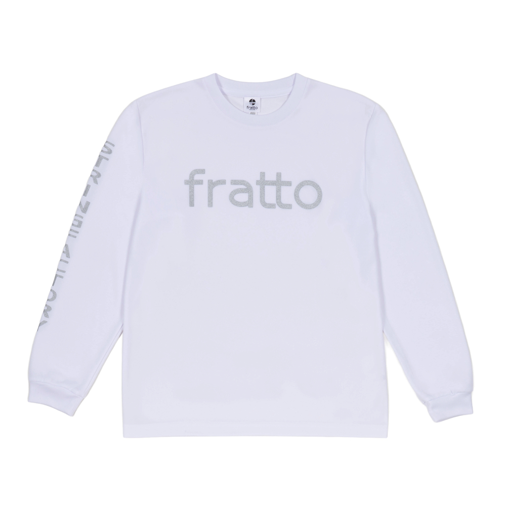 frattoオリジナル  ロングTシャツ   ロゴ        ホワイトxシルバー