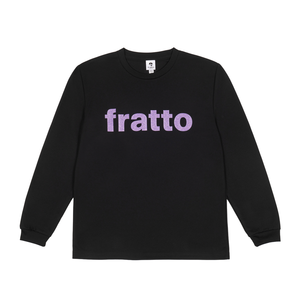 frattoオリジナル　　ロングTシャツ　　　ロゴ　ラメVer.　　　　　　　　ブラック×ラベンダー