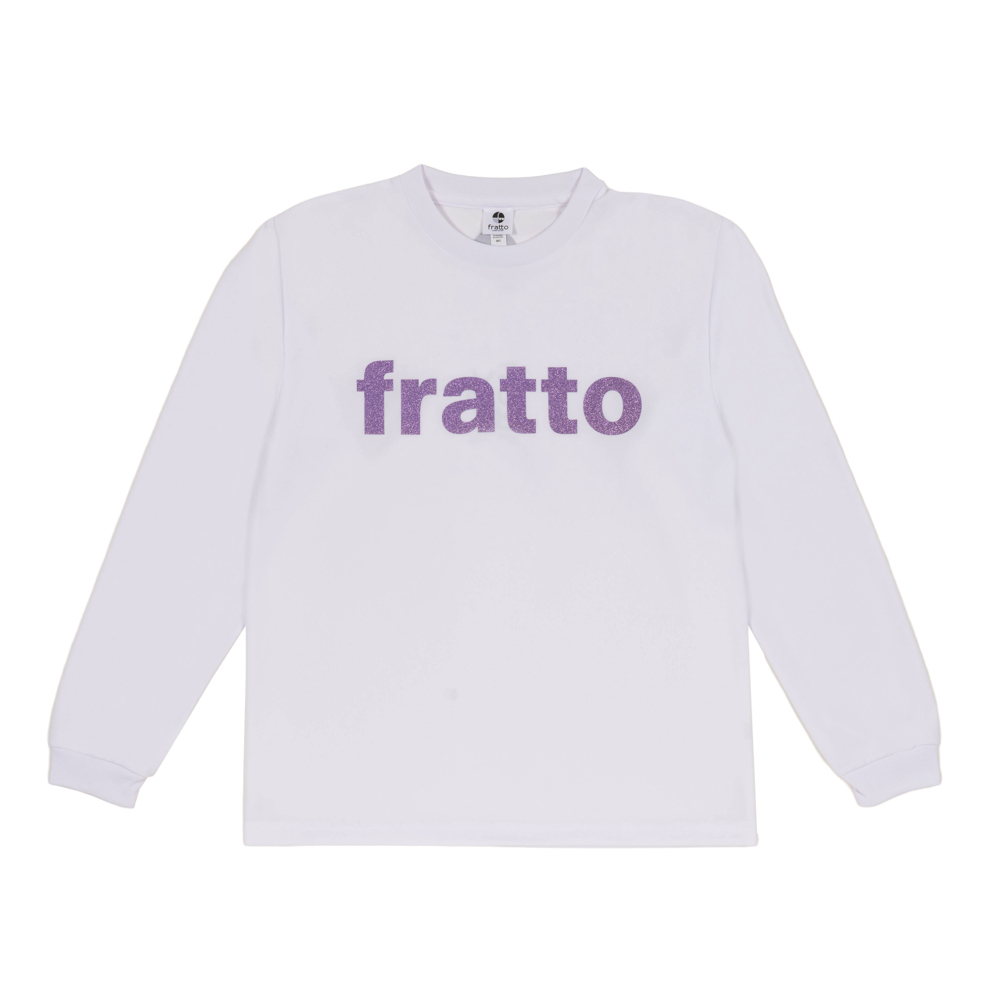 frattoオリジナル　　ロングTシャツ　　　ロゴ　ラメVer.　　　　　　　　ホワイト×ラベンダー