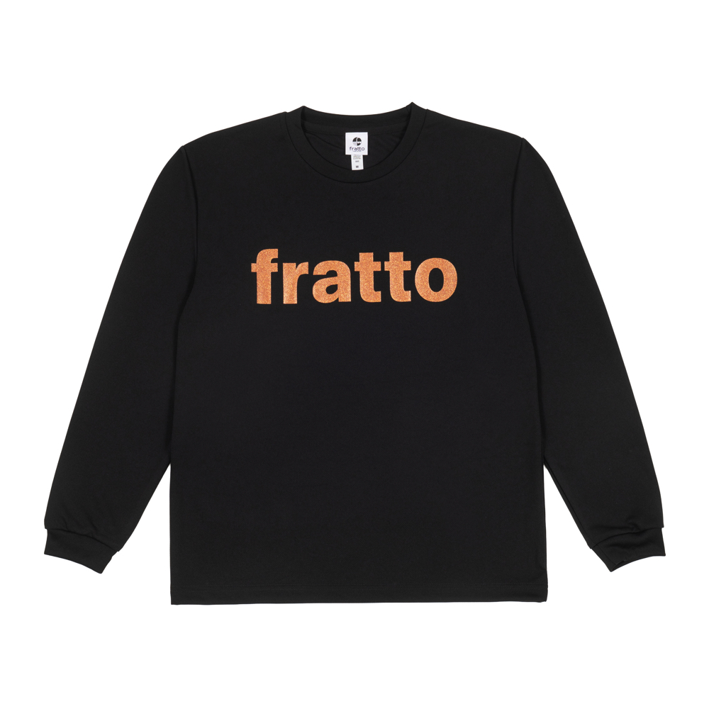 frattoオリジナル　　ロングTシャツ　　　ロゴ　ラメVer.　　　　　　　　ブラック×ブロンズ