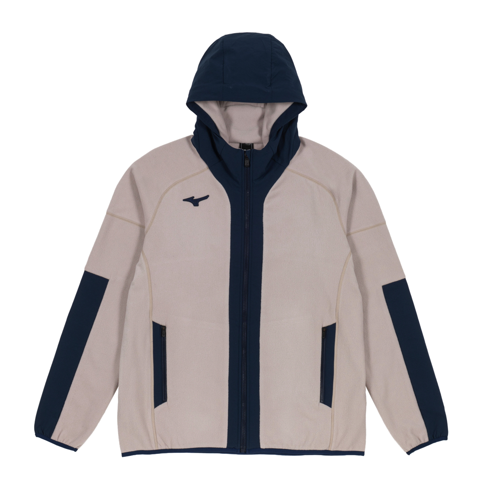 MIZUNO 　ZIPフリースパーカー　ベージュ