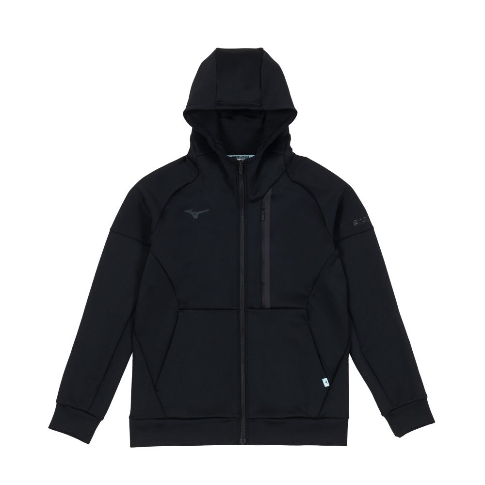 MIZUNO　x　frattoコラボ ストレッチ　　スウェットフーディ　2025ver.   ブラックｘダークグレー