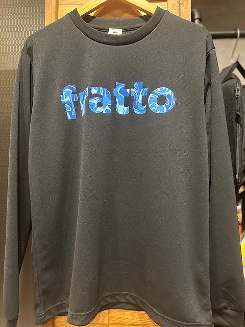 frattoオリジナル　　ロングTシャツ　　　BIGロゴ　　ブラックxマーブルブルー