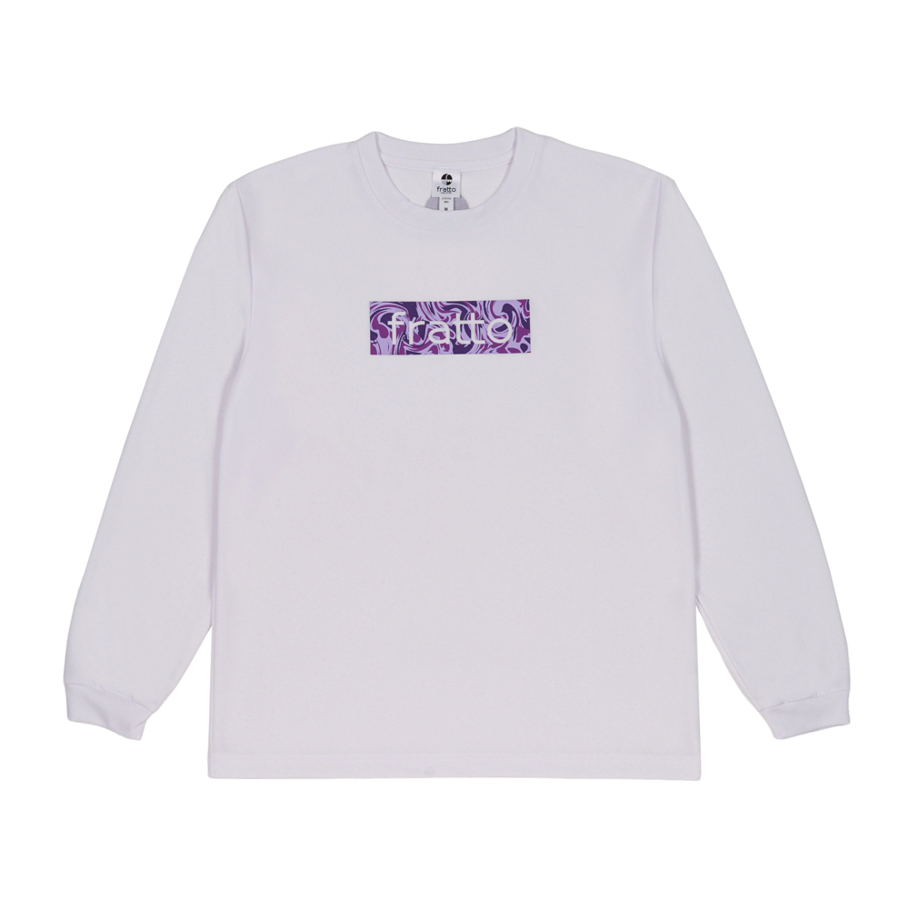 fratto / frattoオリジナル ロングTシャツ マーブル ホワイトxラベンダー