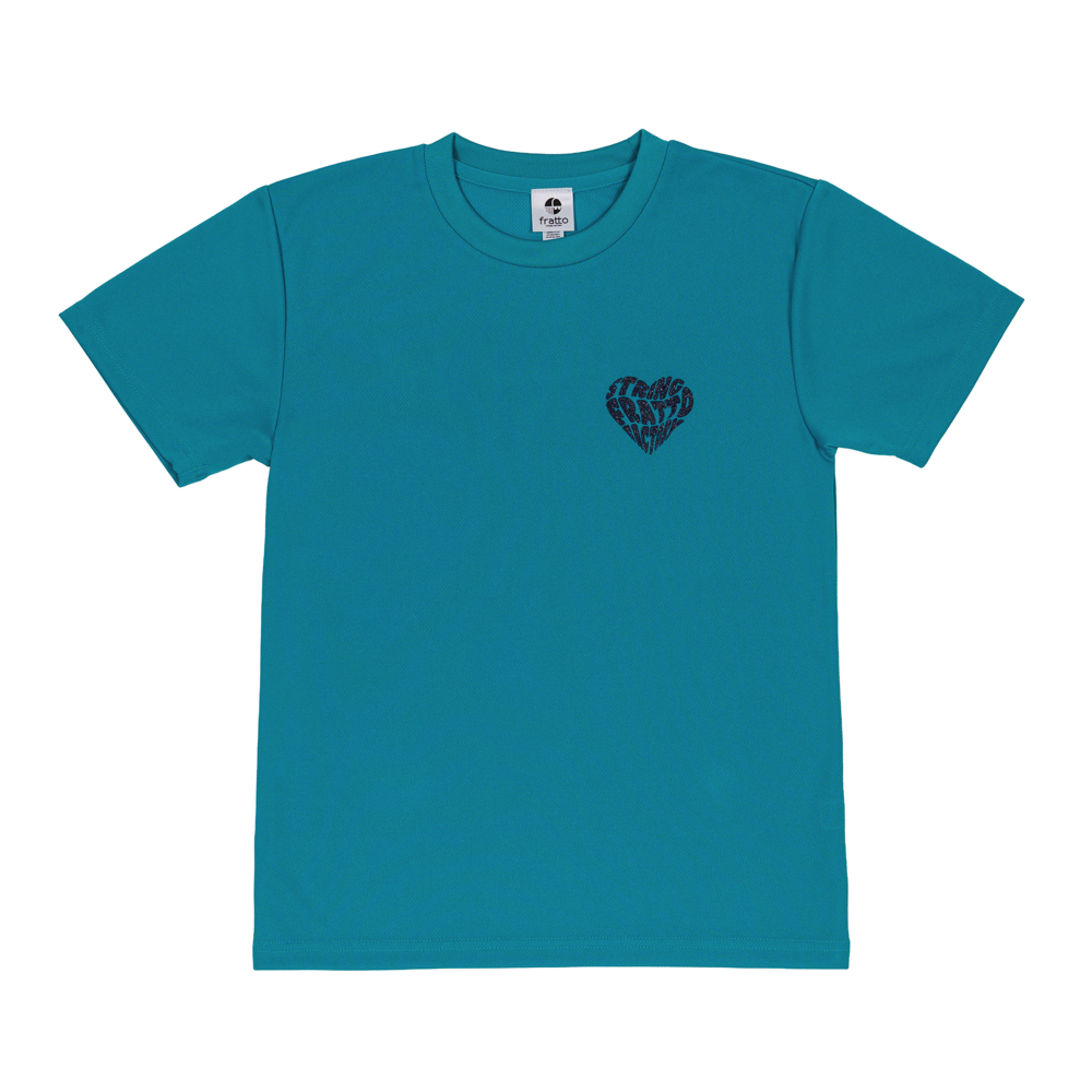 ＝ジュニア＝　frattoオリジナル　　Tシャツ　ハート　ミントブルー　ラメ入り〈オンラインショップ限定カラー〉