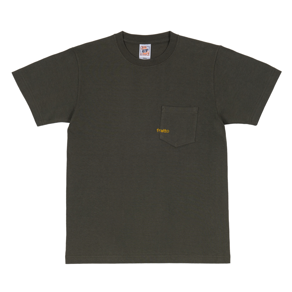 frattoオリジナル　　ポケットロゴTシャツ　カーキ