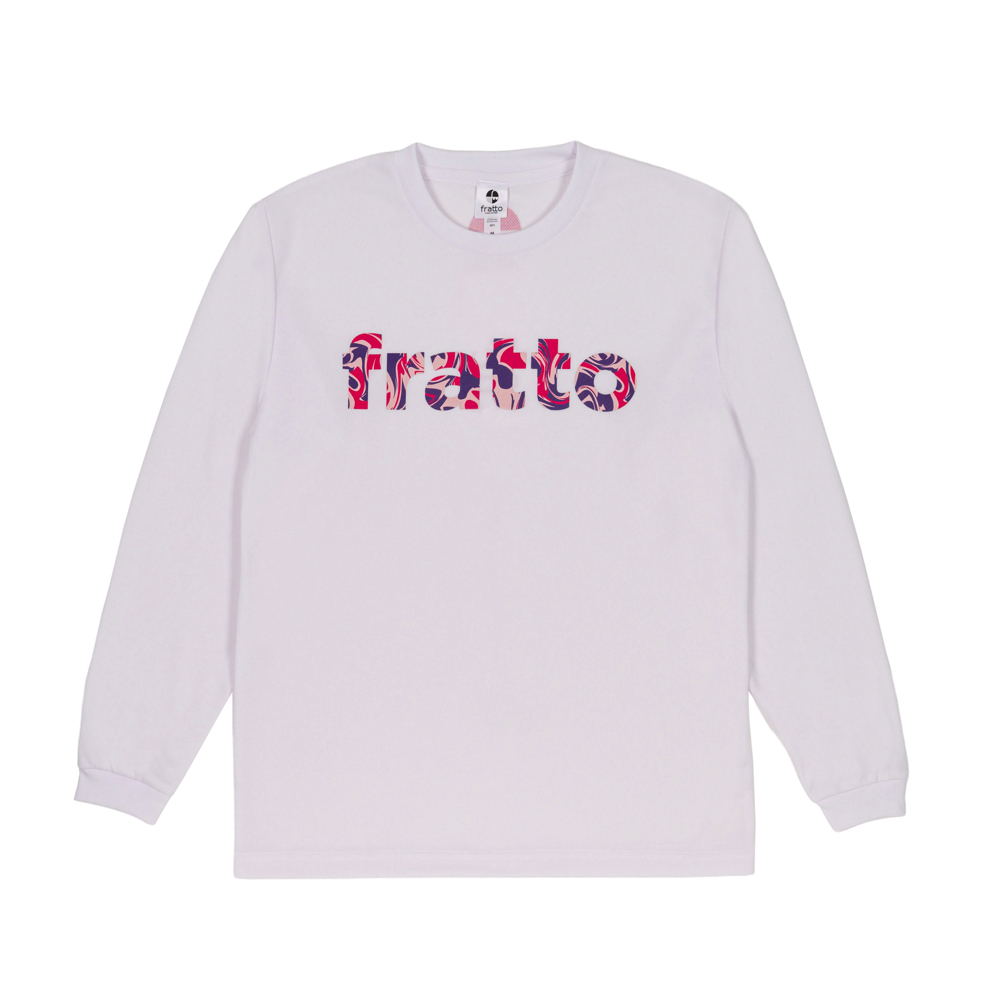 frattoオリジナル　　ロングTシャツ　　　BIGロゴ　　ホワイトxマーブルピンク