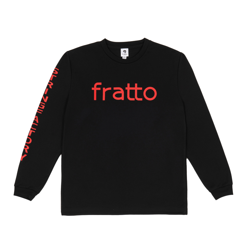 frattoオリジナル　　ロングTシャツ　　　ロゴ　　　　　　　　ブラックxレッド