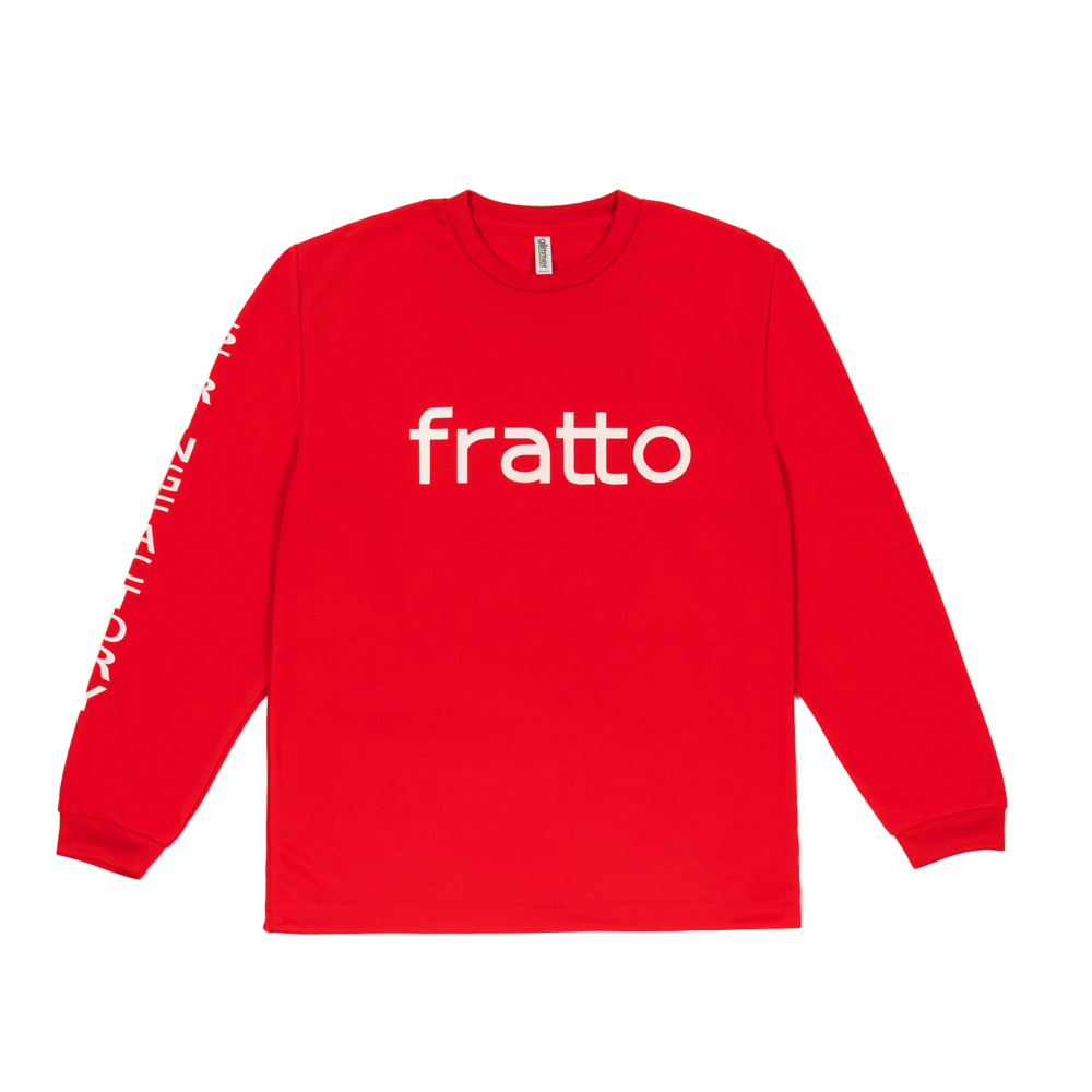 frattoオリジナル　ロングTシャツ　ロゴ　レッドxホワイト