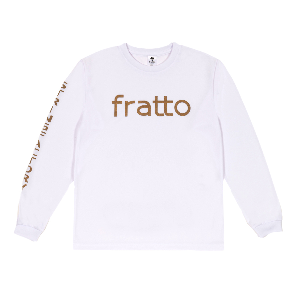 frattoオリジナル　　ロングTシャツ　　　ロゴ　　　　　　　　ホワイトxゴールド