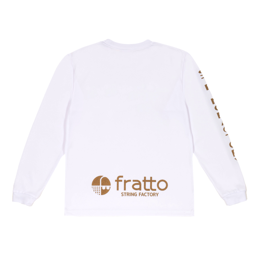 fratto / frattoオリジナル ロングTシャツ ロゴ ホワイトxゴールド
