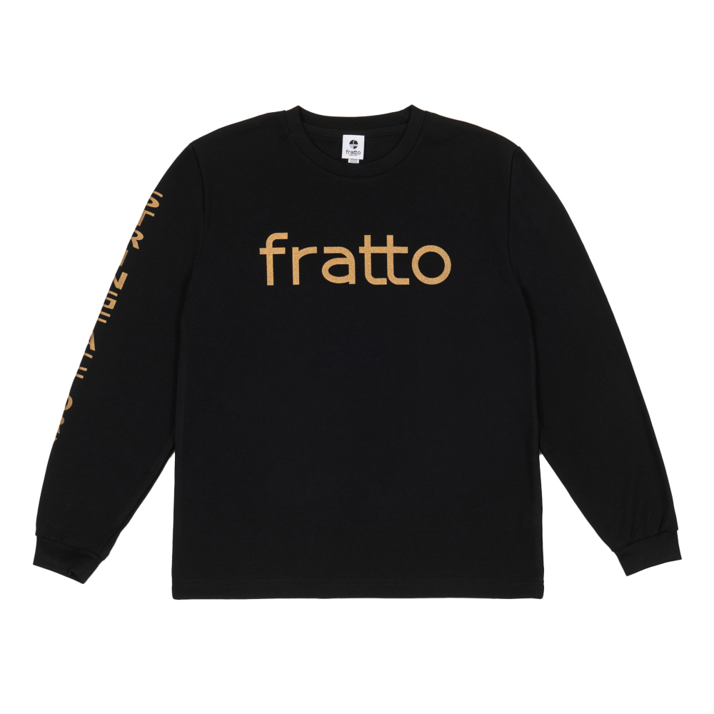 frattoオリジナル　　ロングTシャツ　　　ロゴ　　　　　　　　ブラックxゴールド