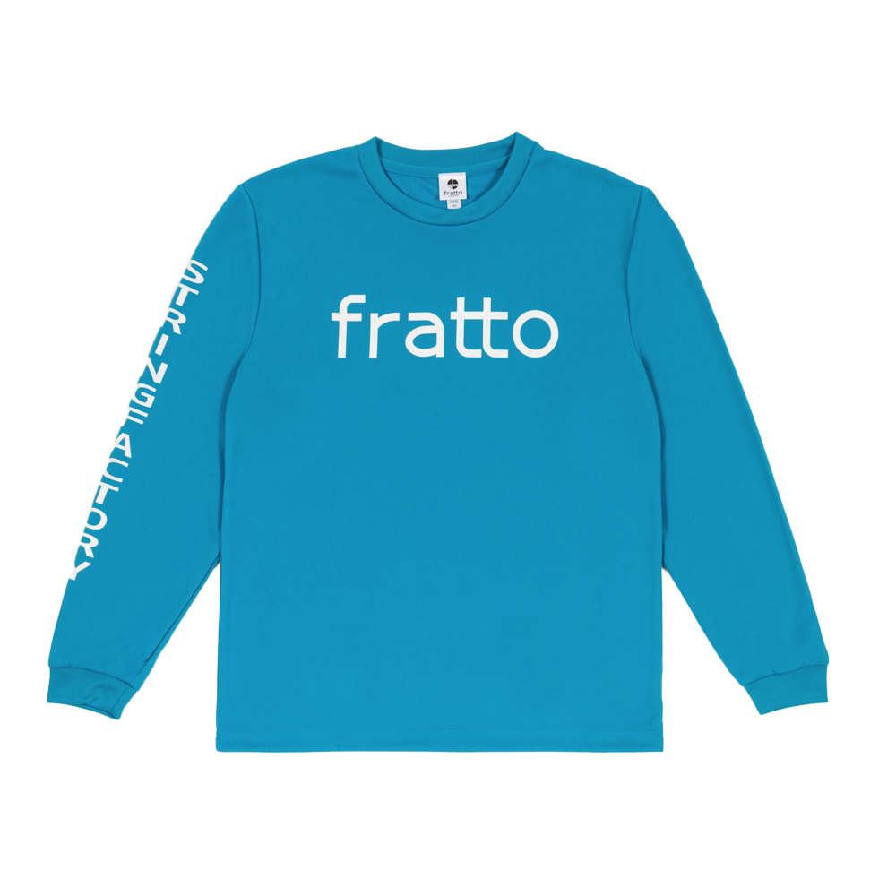 frattoオリジナル　　ロングTシャツ　　　ロゴ　　　　　　　　ターコイズxホワイト