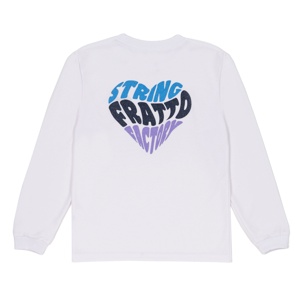 ＝ジュニア＝　frattoオリジナル　　ロングTシャツ　ハート　ホワイト　ラメ入り