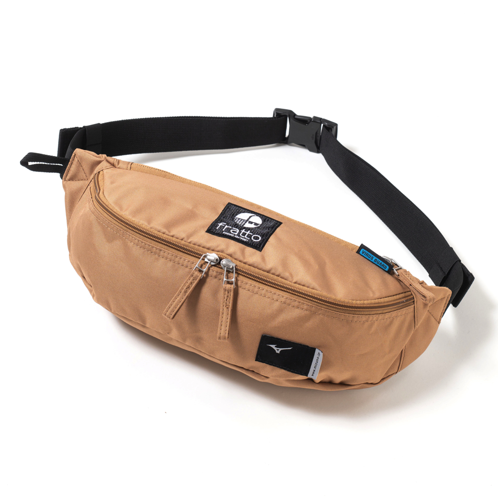 MIZUNO frattoロゴ入り  ボディバッグ キャメル