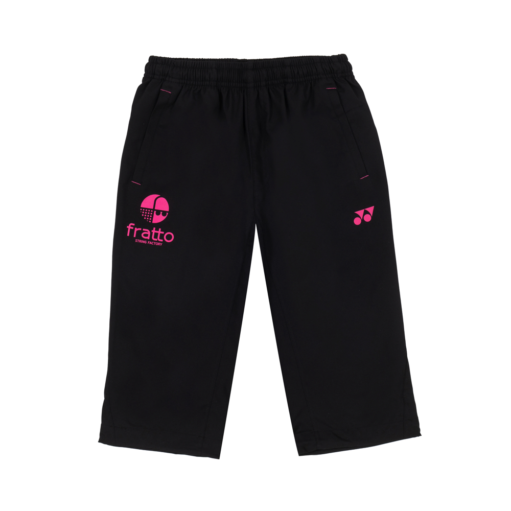 YONEX　frattoロゴ入り　七分丈パンツ 　ブラック×ピンク　YOS23038