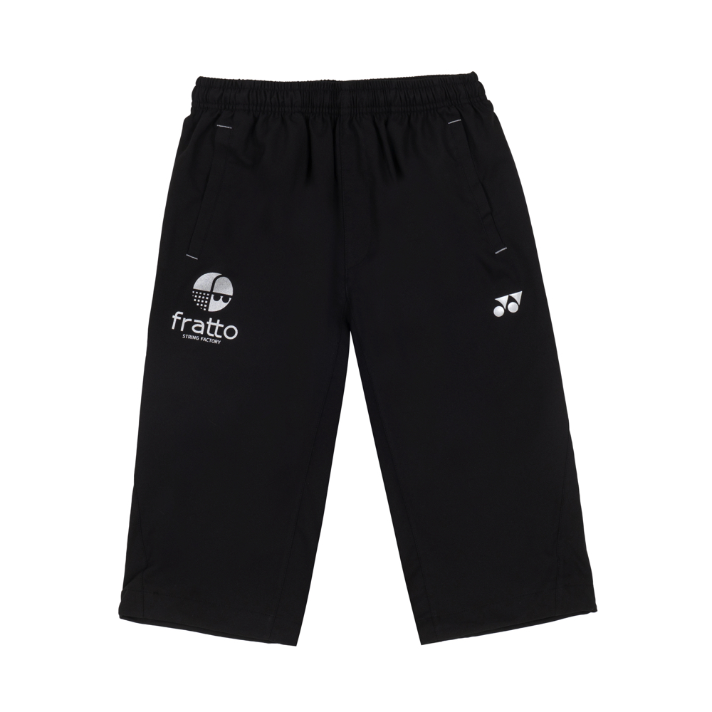 YONEX　frattoロゴ入り　七分丈パンツ 　ブラック×シルバー　YOS23038