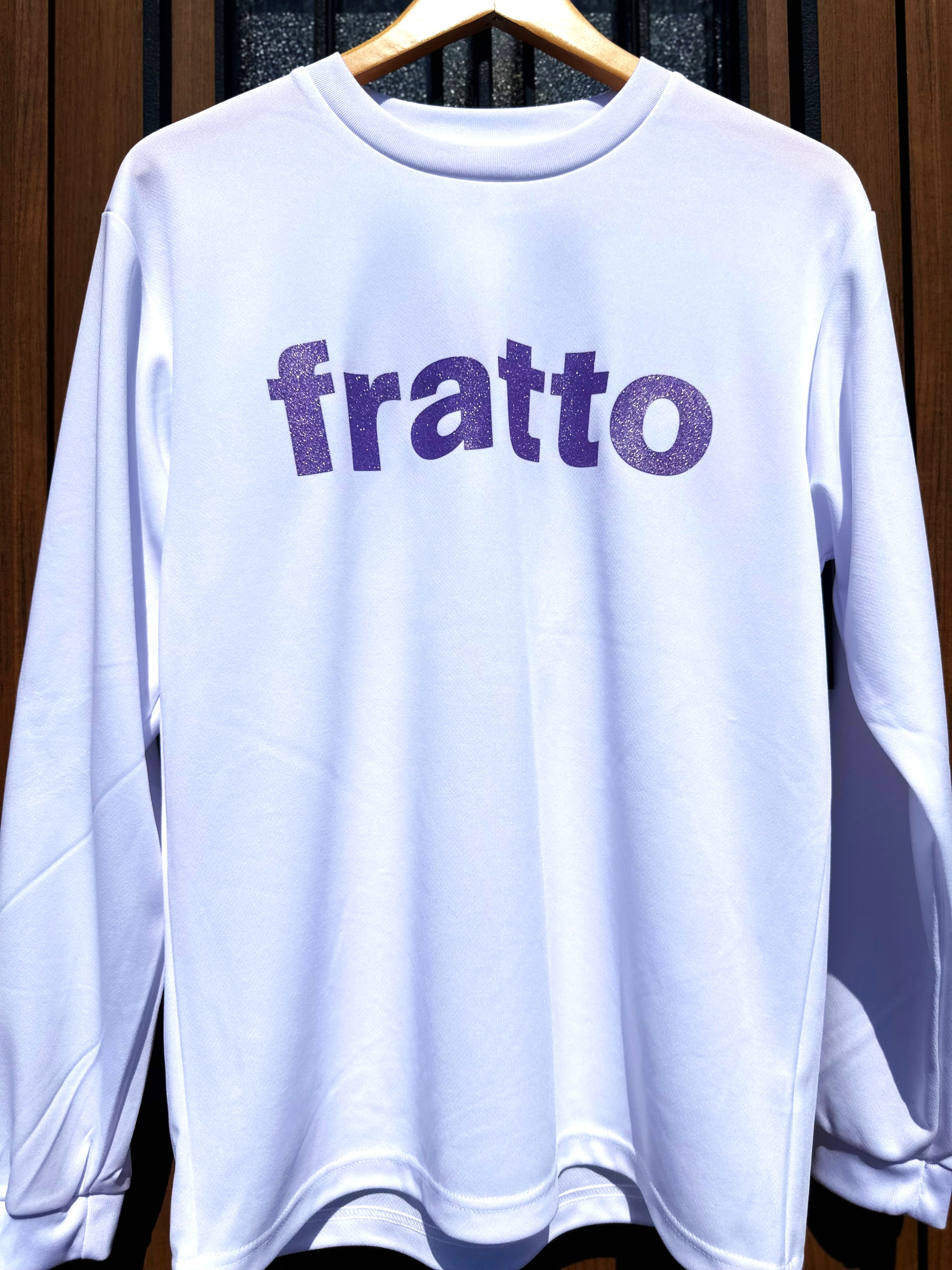 frattoオリジナル　　ロングTシャツ　　　ロゴ　ラメVer.　　　　　　　　ホワイト×ラベンダー