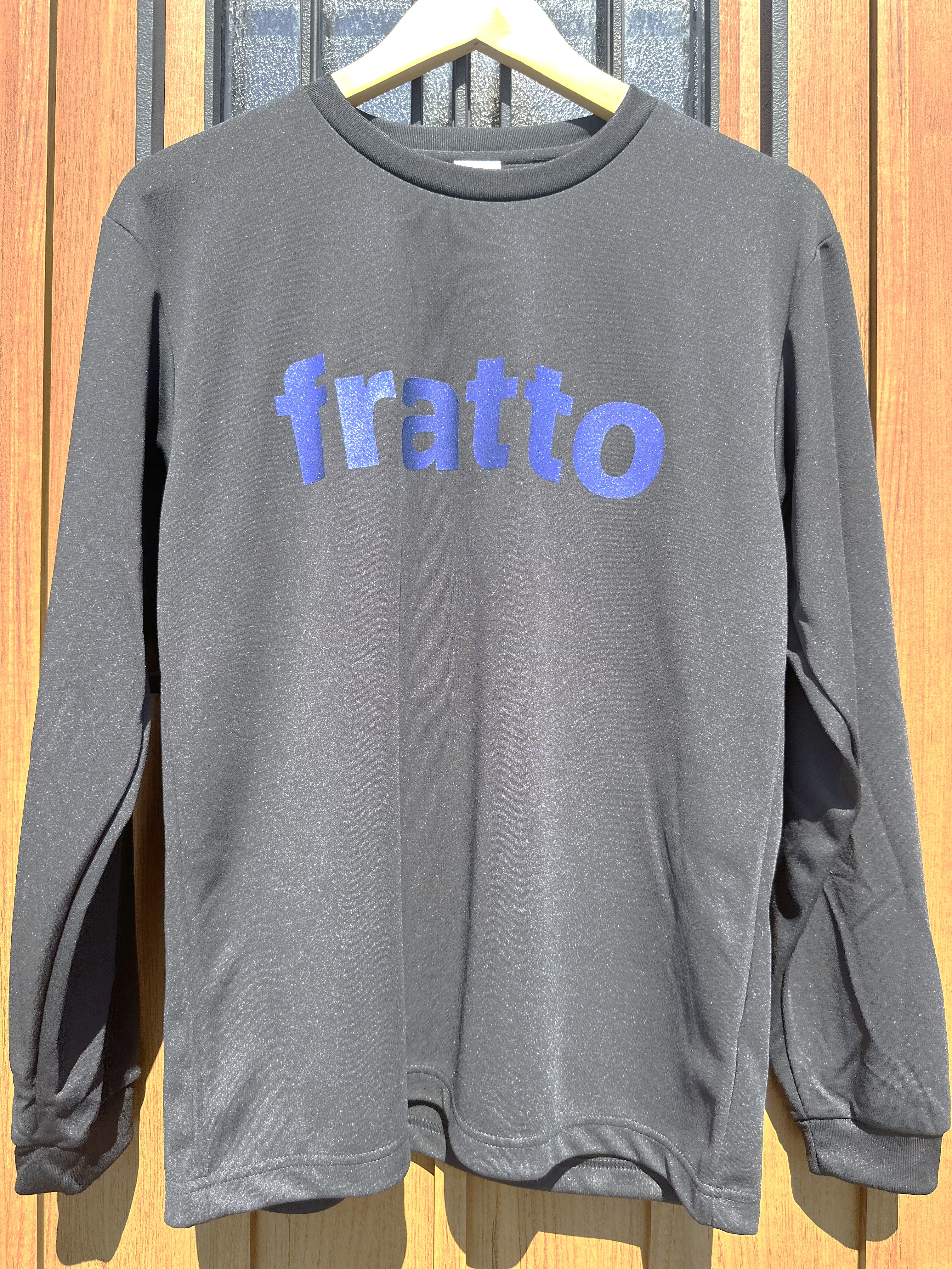 frattoオリジナル　　ロングTシャツ　　　ロゴ　ラメVer.　　　　　　　　ブラック×ナイトブルー