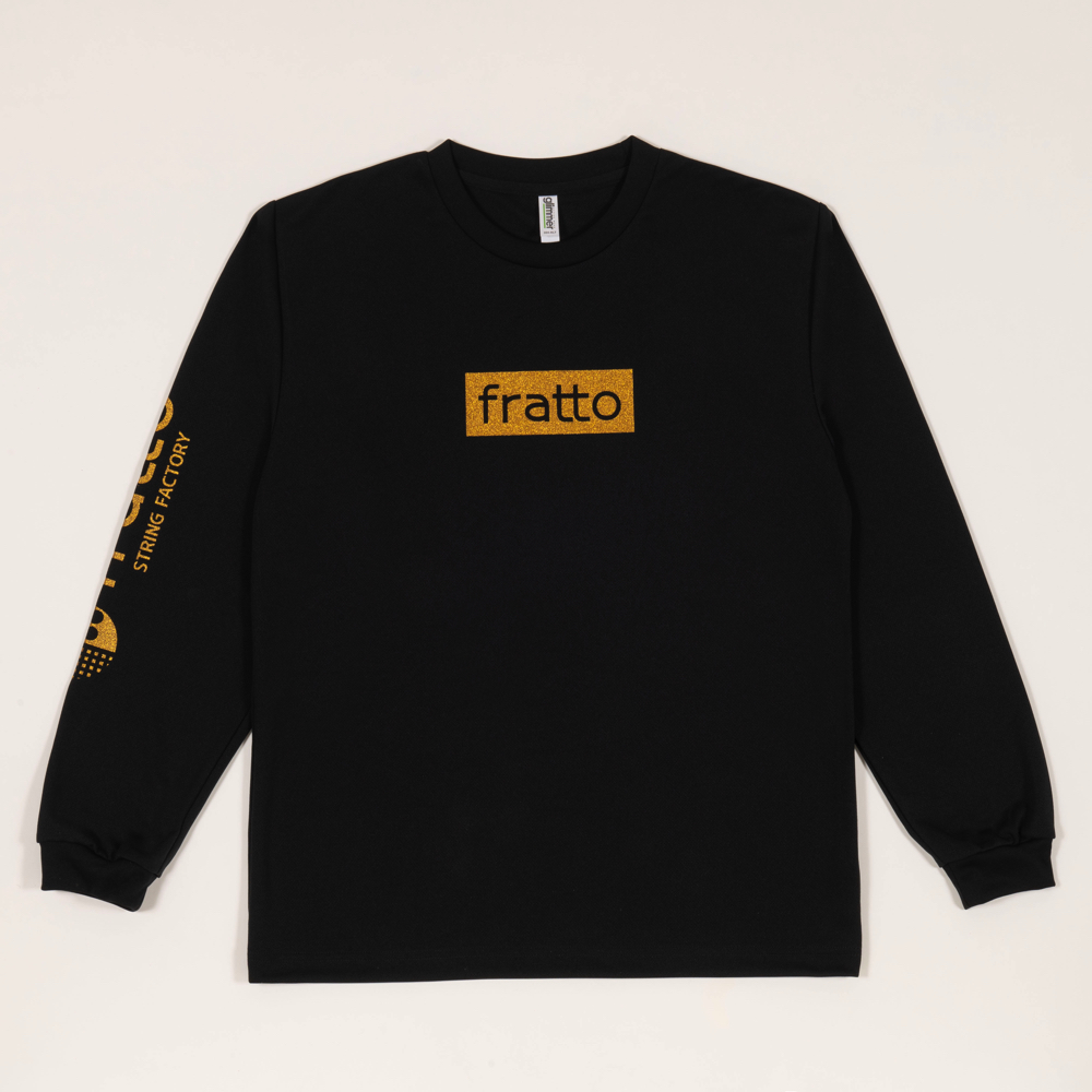 frattoオリジナルロゴロングTシャツ　　　  ブラックxグリッターラメゴールド