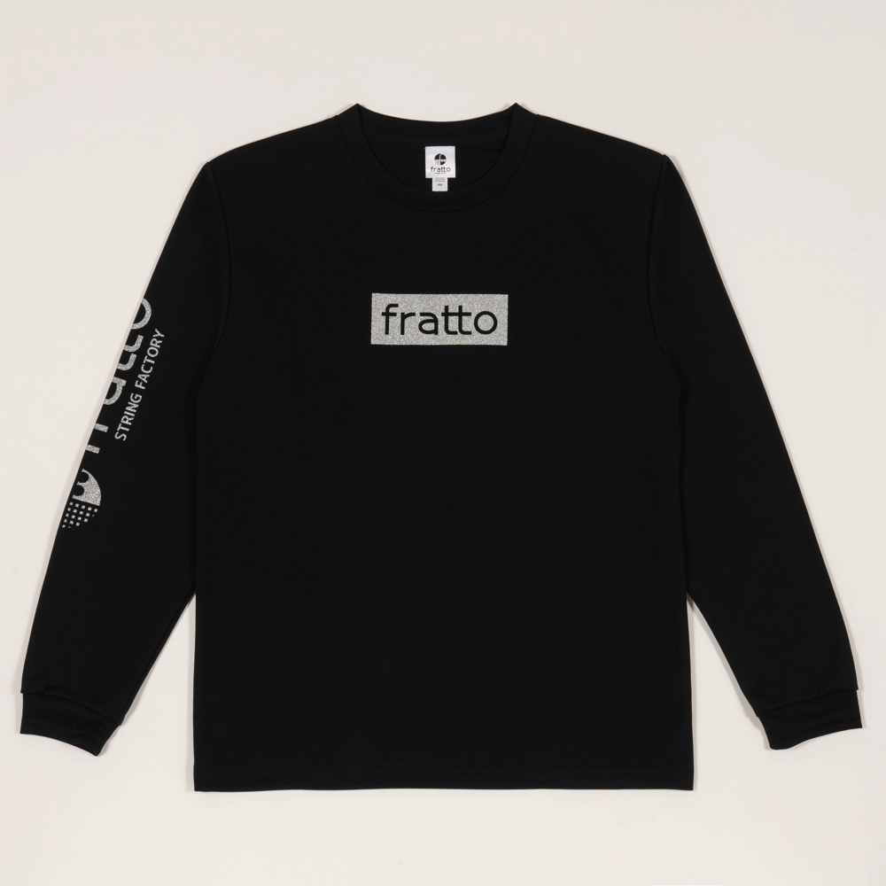 frattoオリジナルロゴロングTシャツ  　　　ブラックxグリッターラメシルバー